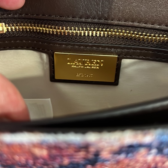 Lauren Ralph Lauren Crocodile Leather Cheetah Crossbody Handbag - Picture 5 of 8